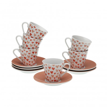 AMORE SET 6 CUPS & SAUCERS