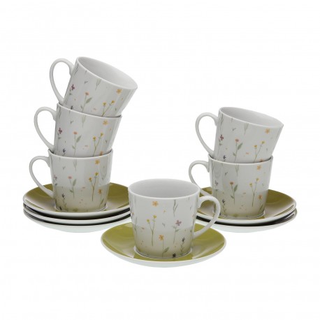 LAISON SET 6 TEA CUPS & SAUCERS