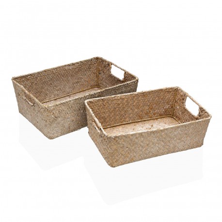SET OF 2 BASKETS WITH HANDLES