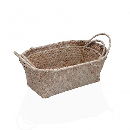 SET OF 2 ROUND BASKETS WITH HANDLES
