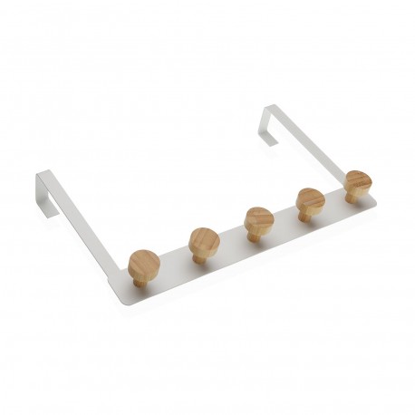 WHITE WALL HOOK 5 HOOKS