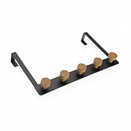 BLACK WALL HOOK 5 HOOKS