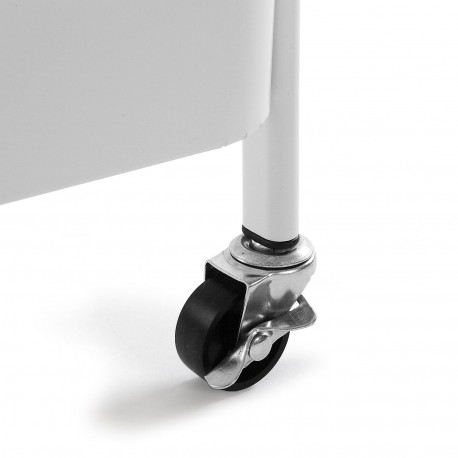 WHITE METAL TROLLEY 3 SHELVES