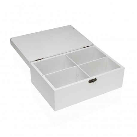WHITE WOODEN SEWING BOX