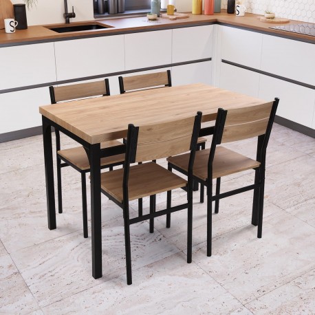 DINING TABLE AND FOUR CHAIRS