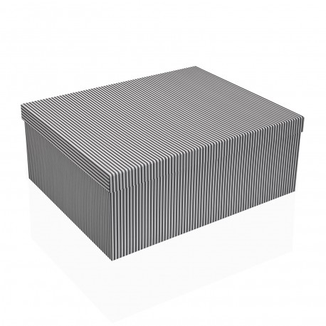 SET OF 15 CARDBOARD BOXES GREY STRIPES