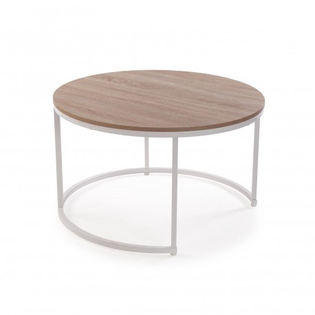 SET OF 2 WHITE AUXILIARY TABLES AUREA