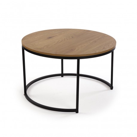 SET OF 2 BLACK AUXILIARY TABLES AUREA