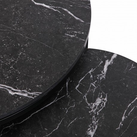 SET OF 2 MARBLE-EFFECT TABLES AUREA