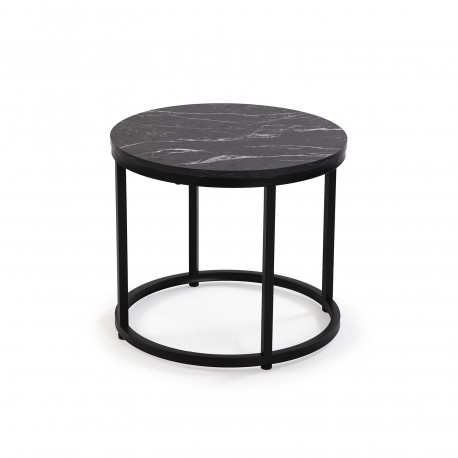SET OF 2 MARBLE-EFFECT TABLES AUREA