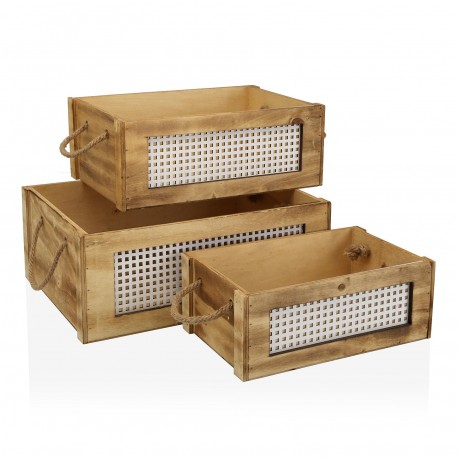 SET OF 3 WOODEN BOXES