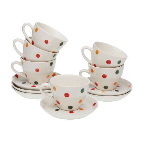 MELISSA SET OF 6 CUPS AND SAUCERS