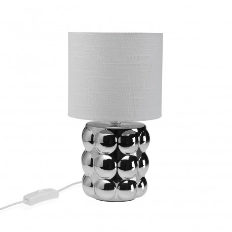METALLIC BASE LAMP W/ ROUNDED SHADE