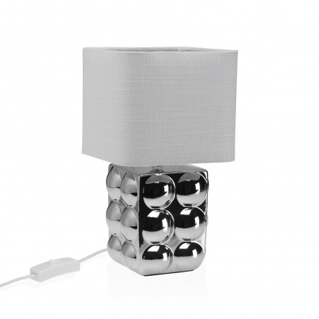METALLIC BASE LAMP W/ SQUARE SHADE