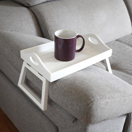SET OF 2 WHITE TRAYS WITH LEGS