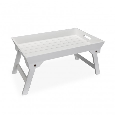 SET OF 2 WHITE TRAYS WITH LEGS