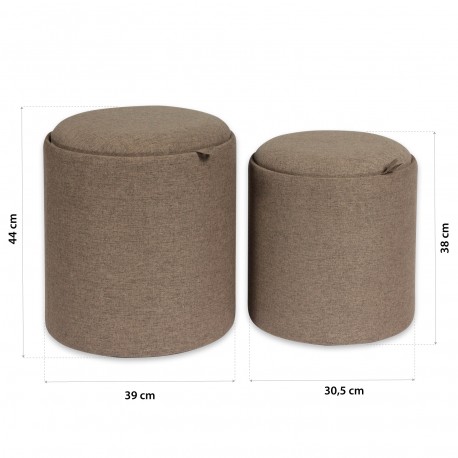 SET 2 STORAGE OTTOMAN