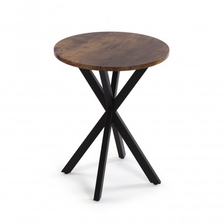 WOODEN ROUND SIDE TABLE 40x50