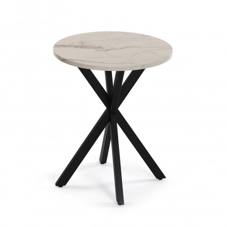 MARBLE EFFECT ROUND SIDE TABLE 40x50