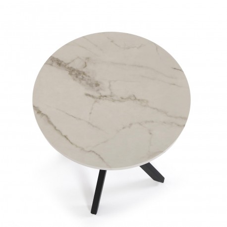 MARBLE EFFECT ROUND SIDE TABLE 40x50