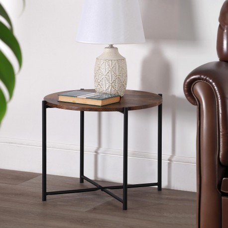 WOODEN ROUND SIDE TABLE 51x40