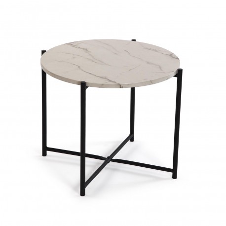 MARBLE EFFECT ROUND SIDE TABLE 51x40