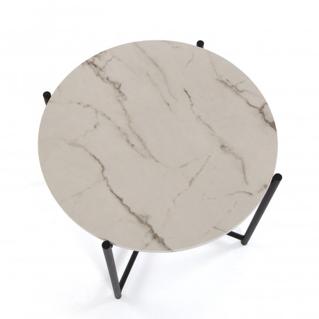 MARBLE EFFECT ROUND SIDE TABLE 51x40