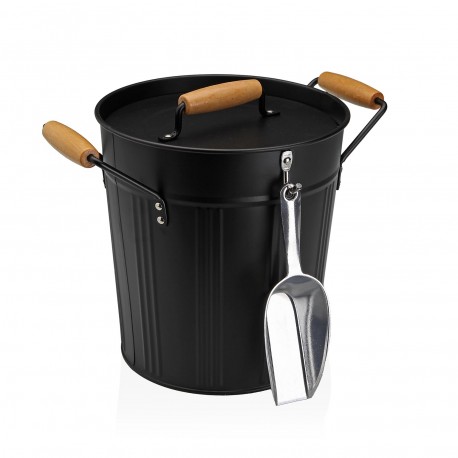 BLACK ICE BUCKET WITH LID AND SPOON