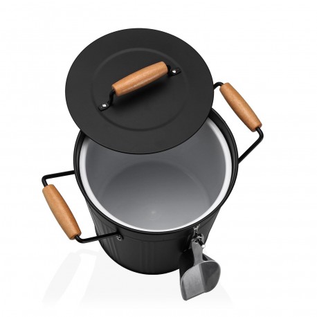 BLACK ICE BUCKET WITH LID AND SPOON