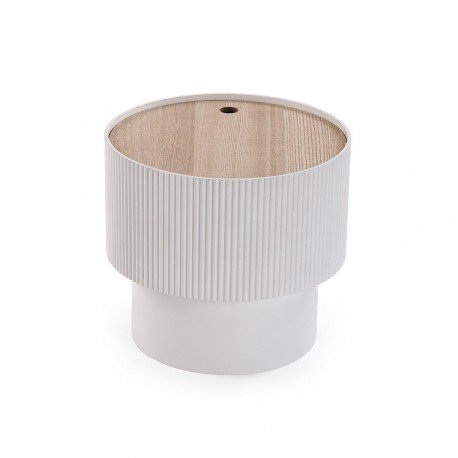 LESLIE WHITE ROUND SIDE TABLE