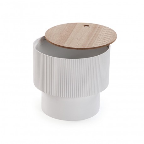 LESLIE WHITE ROUND SIDE TABLE