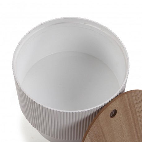 LESLIE WHITE ROUND SIDE TABLE