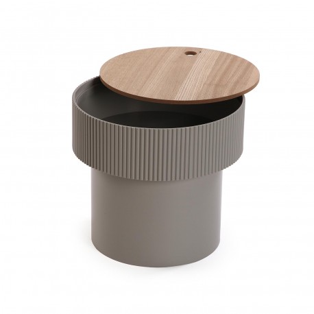 LESLIE GRAY ROUND SIDE TABLE