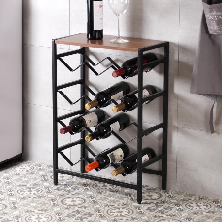 BLACK WINE RACK 12 BOTTLES