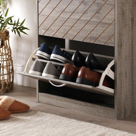 2-DRAWER SHOE CABINET NIALL DARK