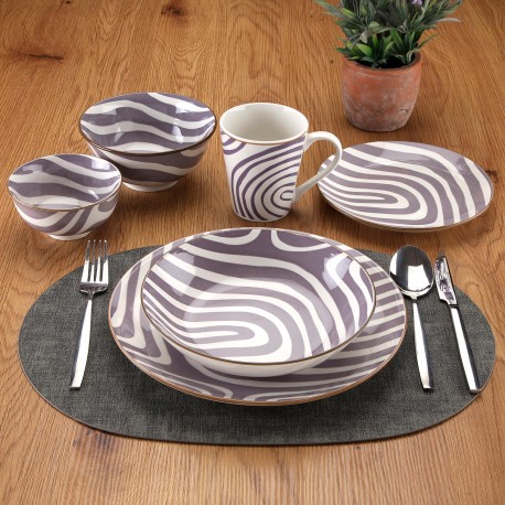 18 PCS DINNER SET DENALI GRAY