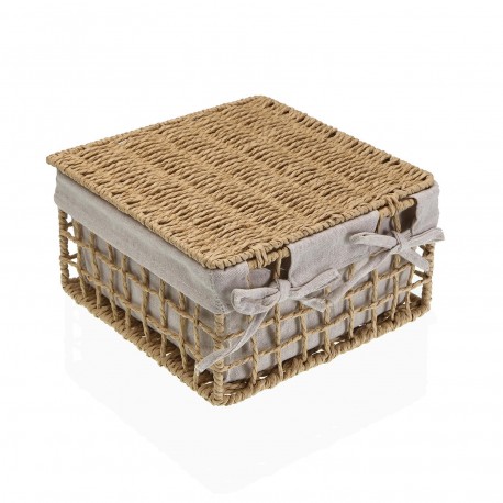 SET OF 2 BASKETS BROWN NADIR WITH LID
