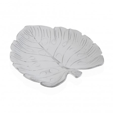 WHITE TROPIAL LEAF CENTERPIECE