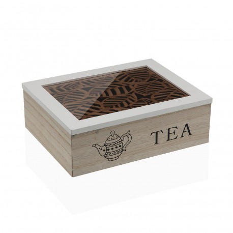 WHITE & BROWN LEAFS TEA BOX