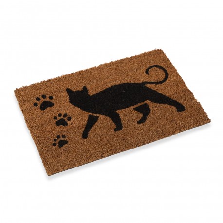 BLACK BOMBAY CAT DOORMAT