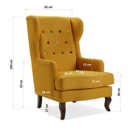 ARMCHAIR MUSTARD BUTTONS