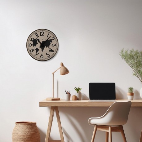 MAP WALL CLOCK 40 CM