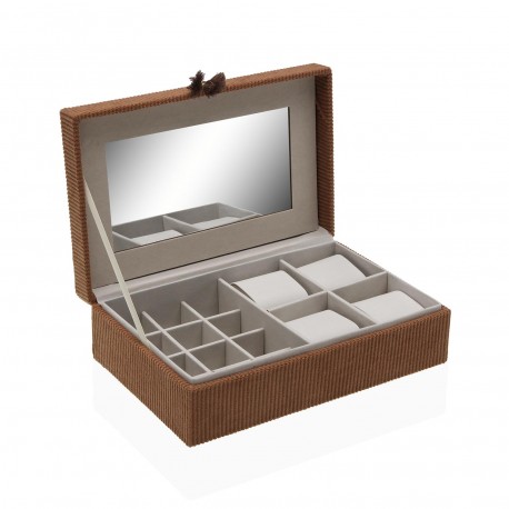 VELVET JEWELRY BOX TERRACOTA  WITH MIRROR