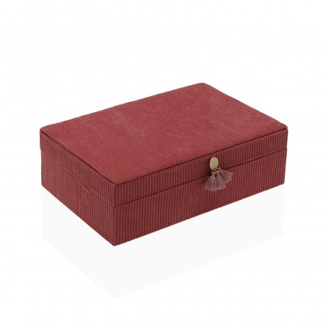 VELVET JEWELRY BOX RED WITH MIRROR