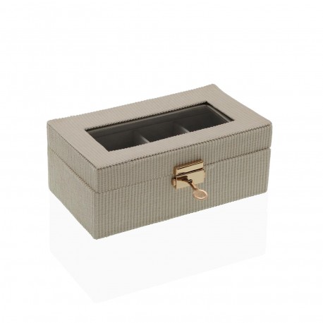 WOODEN BOX FOR 4 WATCHES BEIGE INTERIOR