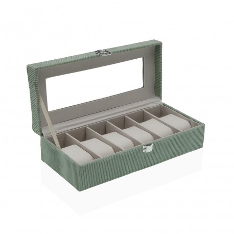 GREEN VELVET BOX FOR 6 WATCHES