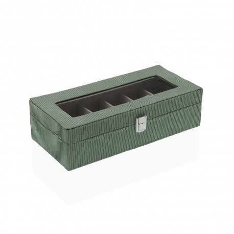 GREEN VELVET BOX FOR 6 WATCHES