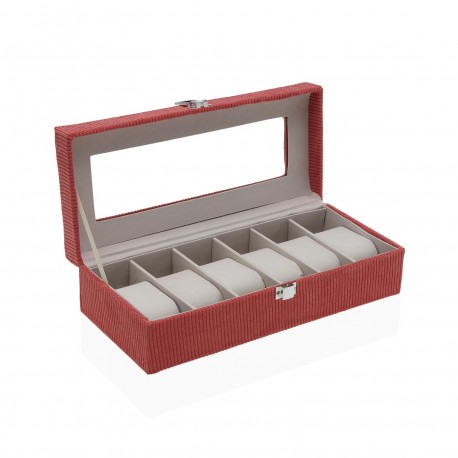 RED VELVET BOX FOR 6 WATCHES