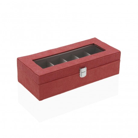 RED VELVET BOX FOR 6 WATCHES