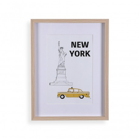 FRAMED NEW YORK POSTER WOODEN 20 X 30